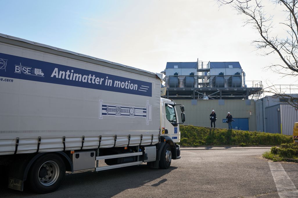 truck that has "antimatter in motion" written on the side
