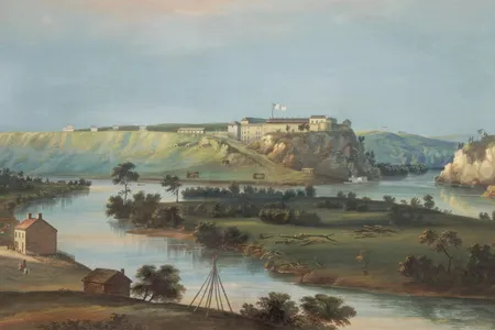 The experiences of enslaved people at Fort Snelling (above:  Fort Snelling by J.C. Wild) intersected with both the growing Euro-American population and the Native peoples who found themselves on the edges of their own lands.
