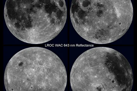 Four composite views of the Moon