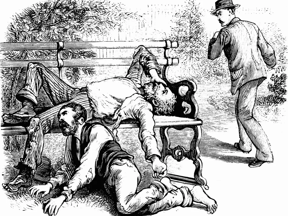 A 19th-century illustration of two yellow fever victims in New Orleans