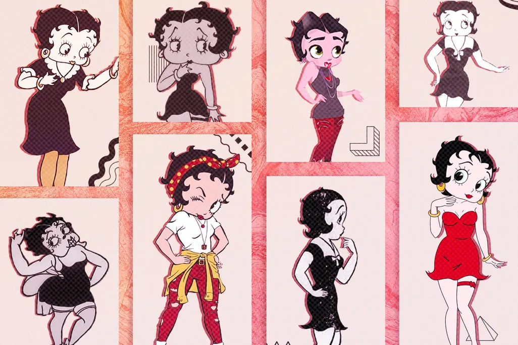 Illustration of Betty Boop's different looks over the years