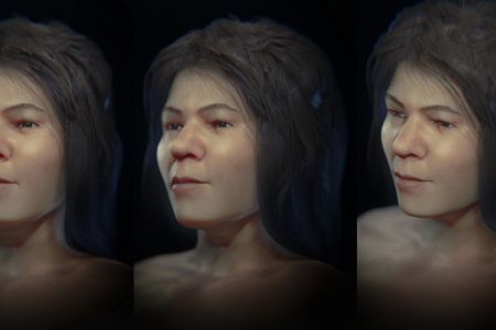 A facial reconstruction of a 17-year-old Stone Age woman