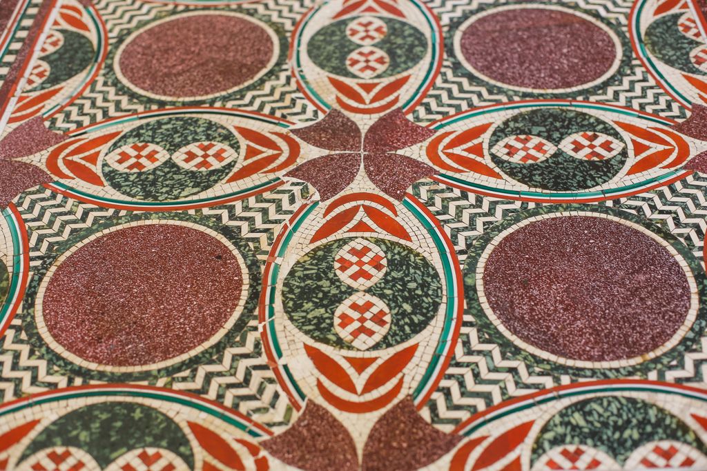 Close-up shot of the mosaic