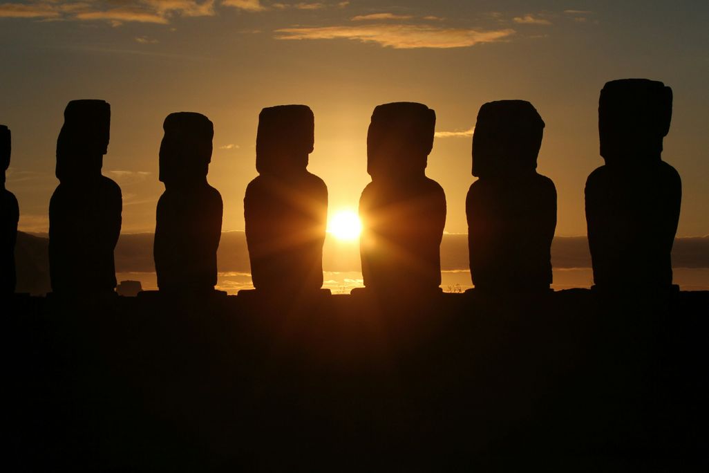 Sunrise among the mo'ai statues