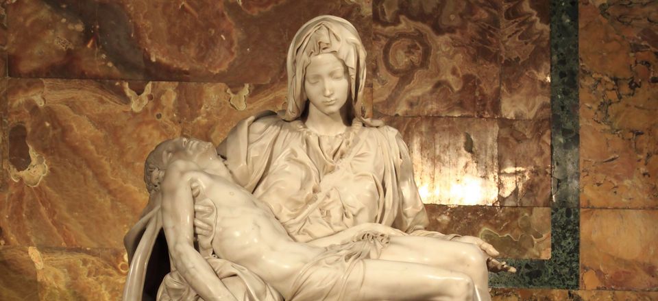  Michelangelo’s early <i>Pieta</i> in St. Peter’s Basilica, the Vatican 