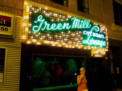 The Green Mill Cocktail Lounge, once partially owned by a member of the Chicago mafia syndicate.