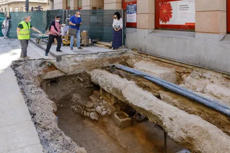Archaeologists found a skull fragment, femur and other human remains on the fifth day of the excavation. 
