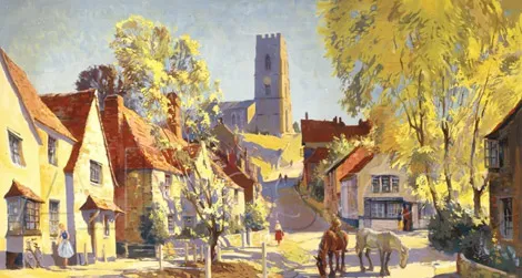 Kersey in 1957. Although Jack Merriott's watercolor presents an idealized image of the village – it was commissioned for use in a railway advertising campaign – it does give an idea of just how 'old' Kersey must have looked to strangers in the year it...