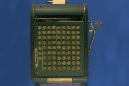 An early adding machine, c. 1890, invented by William Seward Burroughs, grandfather of the beat writer.