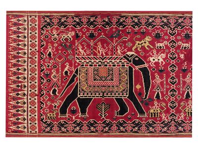 One of the ceremonial double ikat&nbsp;textiles acquired by the Smithsonian&#39;s National Museum of Asian Art in 2024