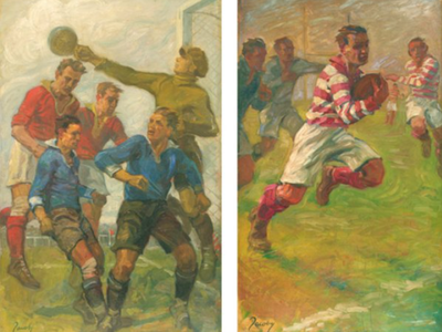 Jean Jacoby's Corner, left, and Rugby. At the 1928 Olympic Art Competitions in Amsterdam, Jacoby won a gold medal for Rugby. 
