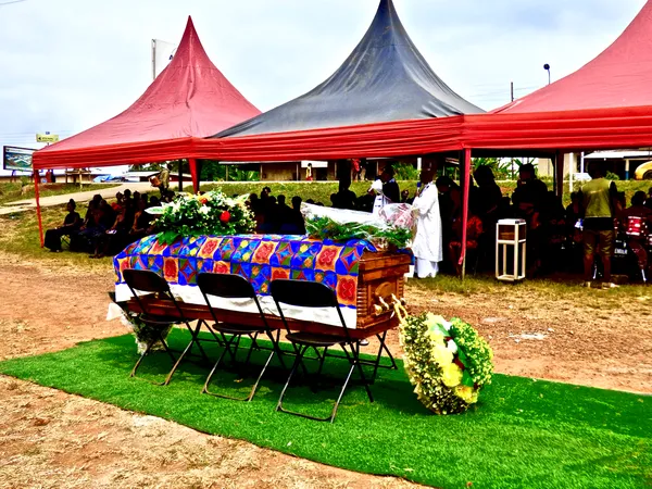 Saturday, the Big Day for Funerals Along the Kumasi Road to Cape Coast, Ghana thumbnail