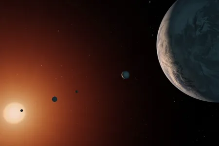 The Trappist-1 system, shown here in an artist's conception, has seven known planets, but only three are thought to be habitable.