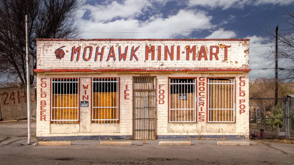Past by in time. The Mohawk Mini-mart served workers from a now defunct local mill.