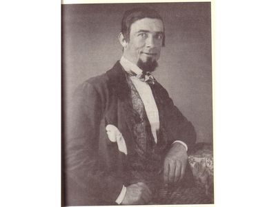 A portrait of Dan Rice circa 1840.