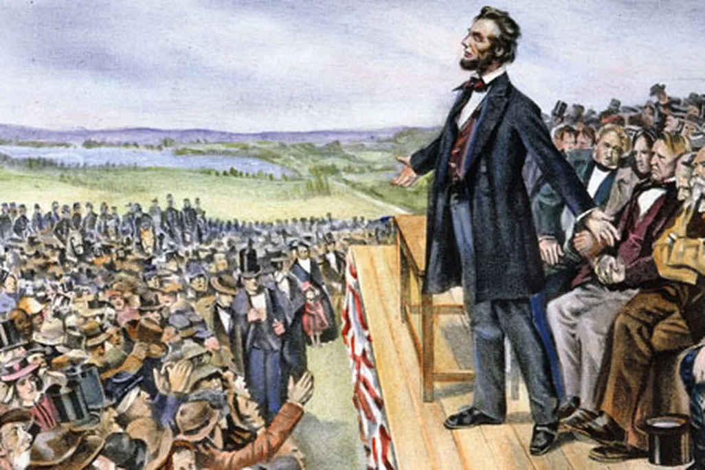Abraham Lincoln delivering the Gettysburg Address