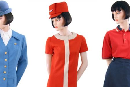 Uniforms for Pan Am (1969-1971), United (1968-1970), and Southwest (1995-2004)