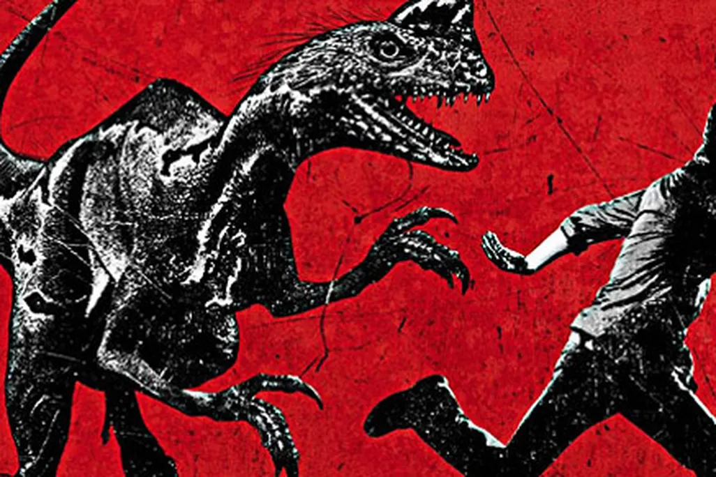 A teaser poster for Terra Nova shows off an imaginary dinosaur called the "Slasher."