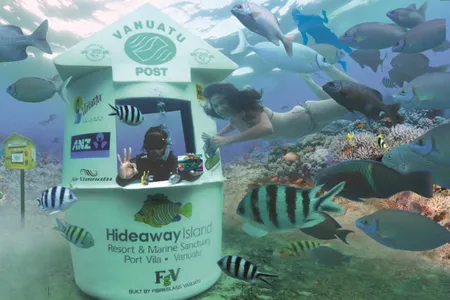 You have to swim to reach the world's first underwater post office in Vanuatu. 