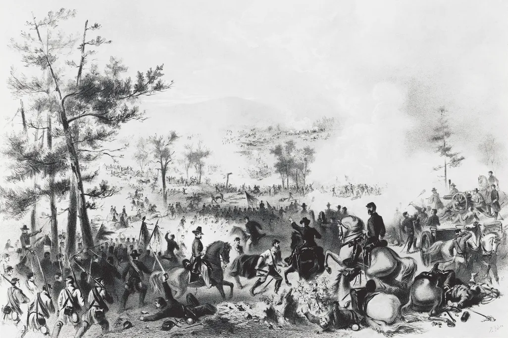 Engraving of the Battle of Gettysburg 