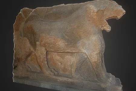 The original 3,000-year-old lion sculpture was destroyed during the razing of Baghdad's Mosul Museum