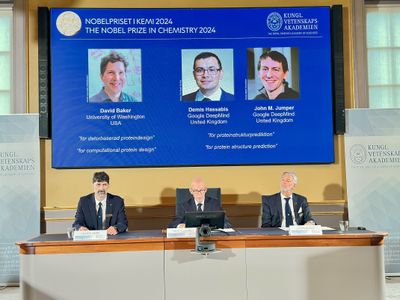 David Baker, Demis Hassabis and John M. Jumper shared the Nobel Prize in Chemistry on Wednesday for their work on protein structure.