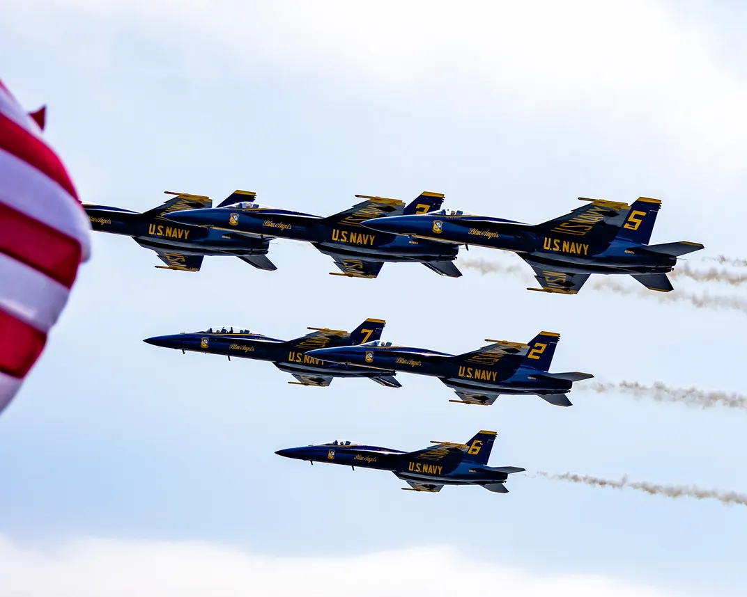 11 - The U.S. Navy Blue Angels practice their stunts over the Chesapeake Bay on a clear spring morning.