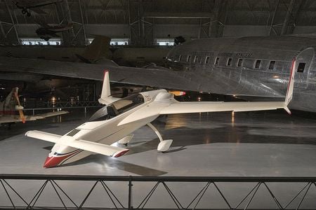 The Rutan VariEze, on display at the Steven F. Udvar-Hazy Center in Northern Virginia, electrified homebuilders when it appeared in 1976, not only with its exotic airframe but also with a set of easy-to-follow plans, which are on display in the We All Fly gallery.