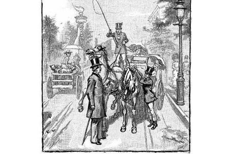 The caption to this cartoon from 'Scribner's Monthly' reads "Henry Bergh on Duty"