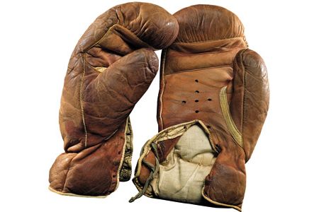 Gene Tunney's boxing gloves from the famous 1927 "long count" fight with Jack Dempsey.