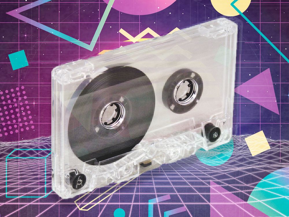 Unprinted portable stereo cassette tape player - Retro Style Media