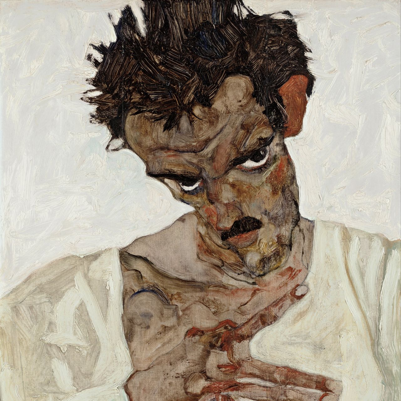 Egon Schiele Drawings Self Portrait Self Portrait With Hand To Cheek