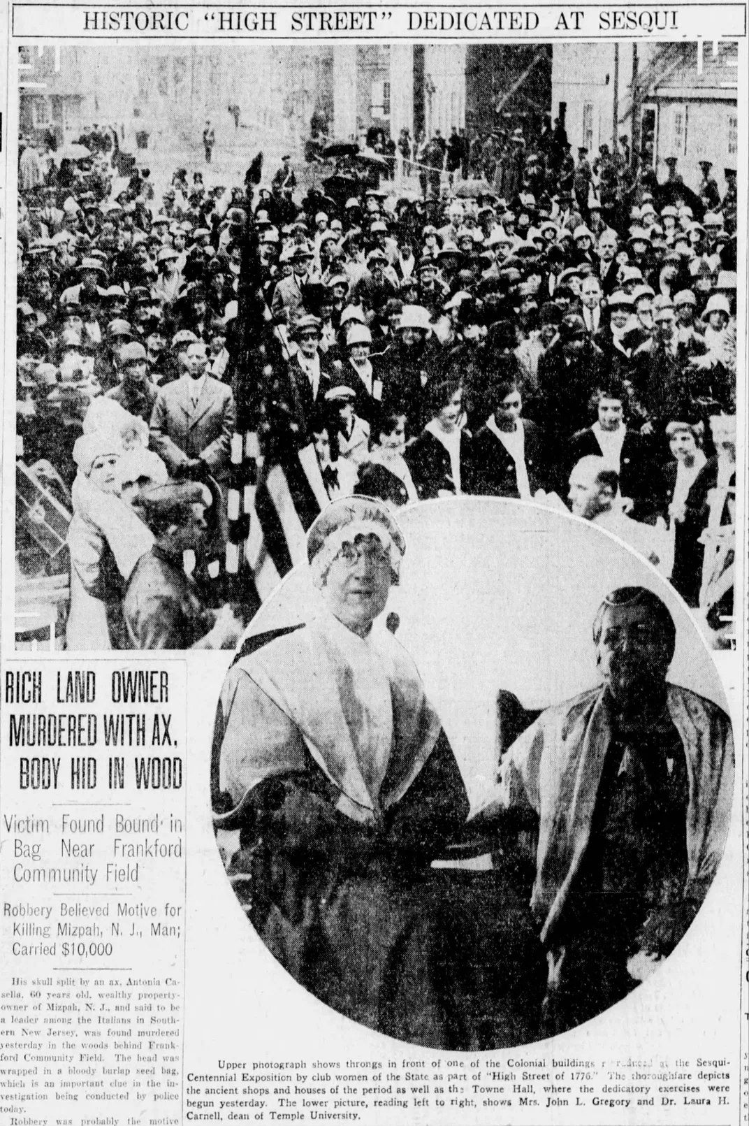 A newspaper article about the dedication of High Street