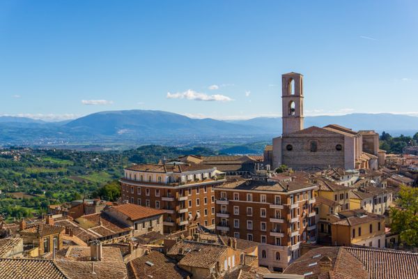 A view of the city of Perugia (Italy) on a sunny day. thumbnail