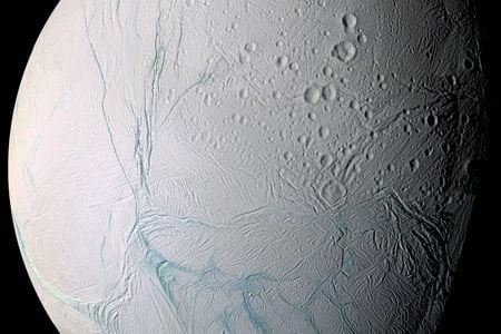 Enceladus as seen by Cassini.