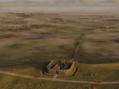An artist&#39;s recreation of what the recently discovered fortlet might have looked like