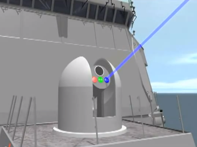Still from Laser Weapon System (LaWS).