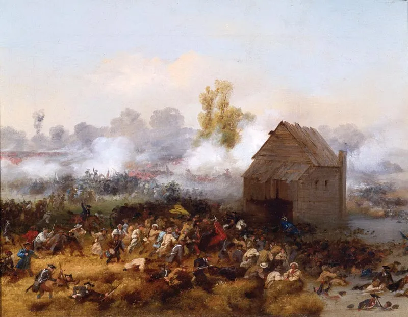 A 19th-century painting of the 1776 Battle of Brooklyn by Alonzo Chappel