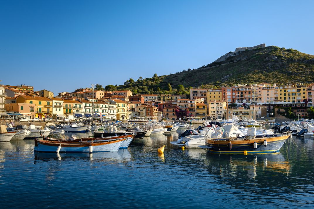 The seaside town of Porto Ercole on Tuscany's coast