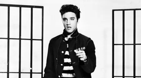 The King himself, promoting “Jailhouse Rock”