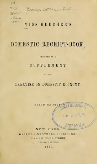 Title page of Miss Beecher’s Domestic Receipt-Book