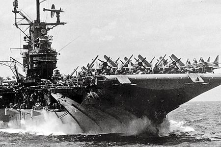 The Intrepid took part in every major Pacific battle in the last two years of World War II.