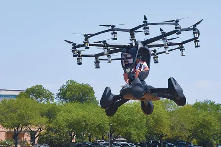 The LIFT Hexa has a total of 18 propellers, which allows it to be controlled simply by varying individual motor speed.