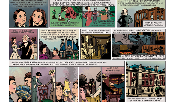 Visionary Sisters Make "A Modern Museum" comic with border