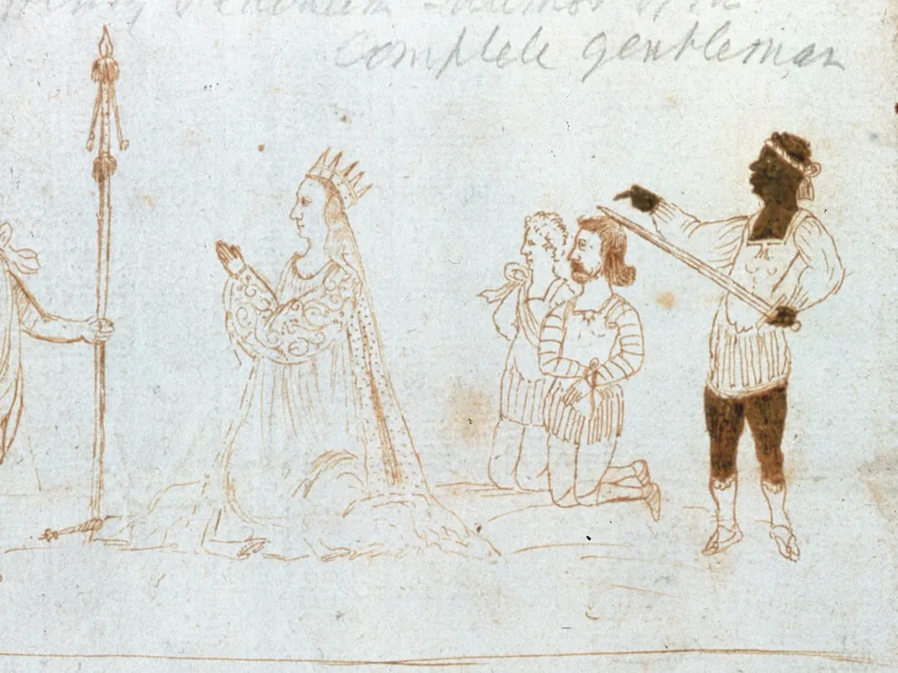 Drawing of performance of Titus Andronicus