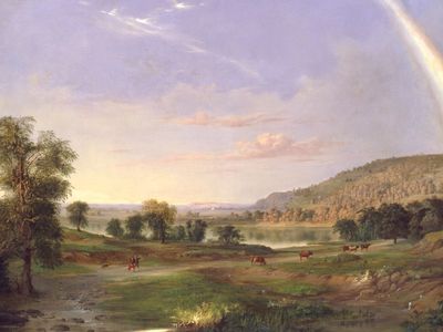 Robert S. Duncanson, Landscape with Rainbow, 1859, oil on canvas