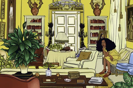 Elle Decor&nbsp;magazine cover, Rachelle A. Baker, digital illustration, 2021