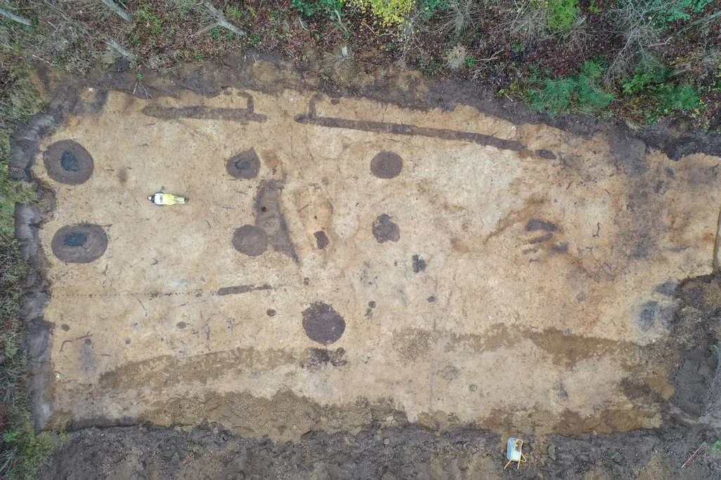 Overhead view of remnants of Viking hall