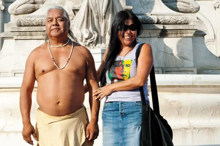 This past Columbus Day, performance artist James Luna stood in front of Washington, D.C.'s Union Station and invited people to take his picture.