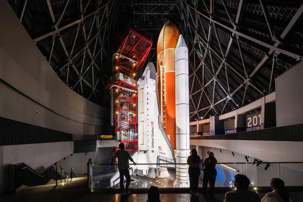 Vertical Endeavor Space Shuttle at the California Science Center